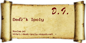 Deák Ipoly névjegykártya
